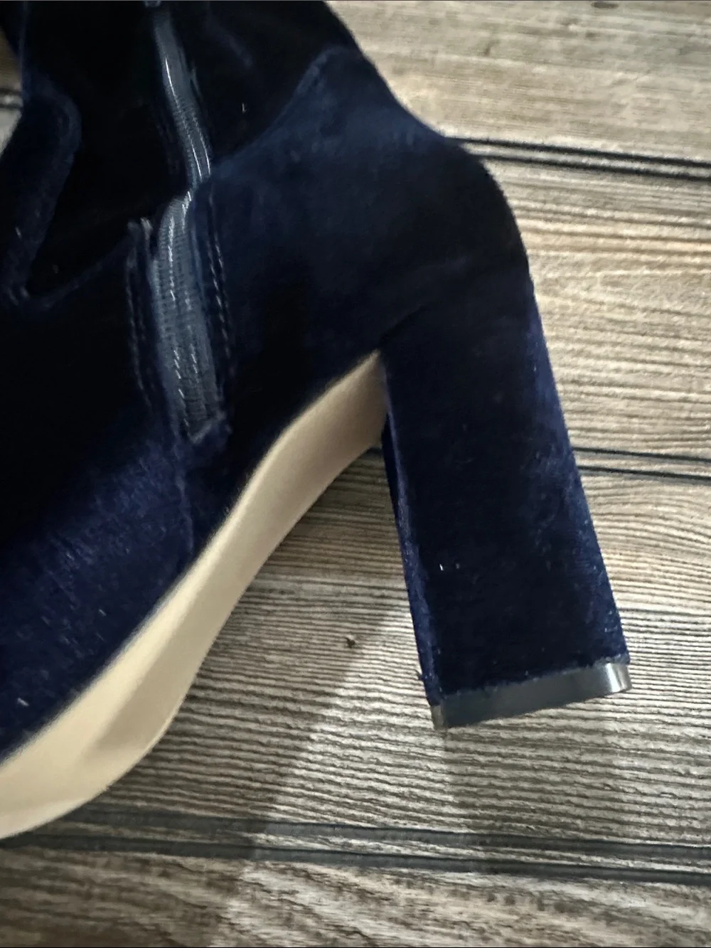 Women's Over-the-Knee Velvet Block Heel Boots - Blue Madden Girl